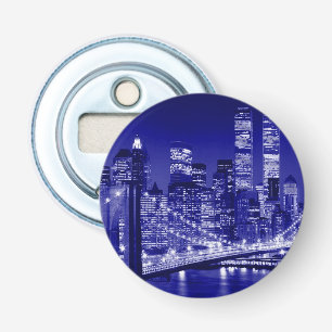 Blue New York City Night Bottle Opener