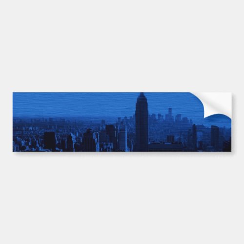 Blue New York City Night Bumper Sticker