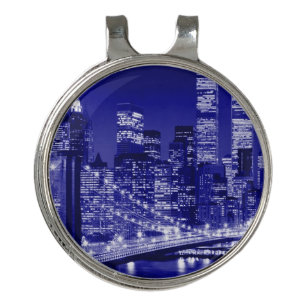 Blue New York City Night Golf Hat Clip
