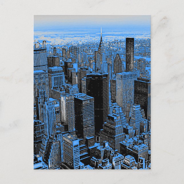 Blue New York City Night Postcard (Front)