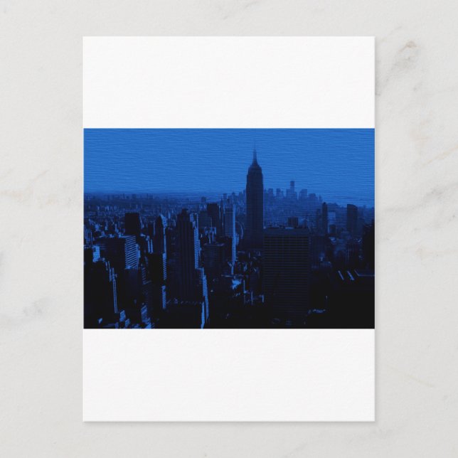 Blue New York City Night Postcard (Front)