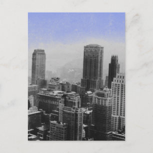 Blue New York City Night Postcard