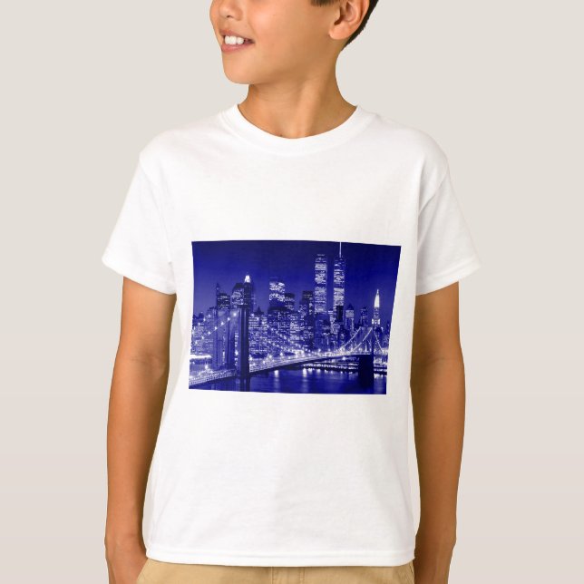 Blue New York City Night T-Shirt (Front)