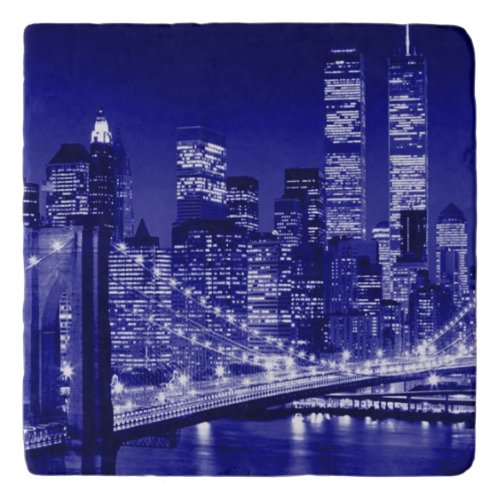 Blue New York City Night Trivet