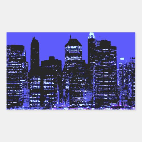 Blue New York City Rectangular Sticker