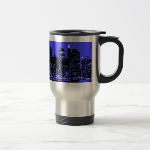 Blue New York City Travel Mug