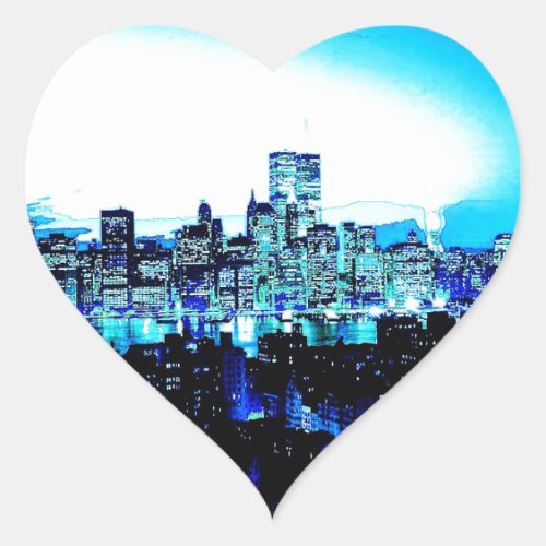 Blue New York Heart Sticker