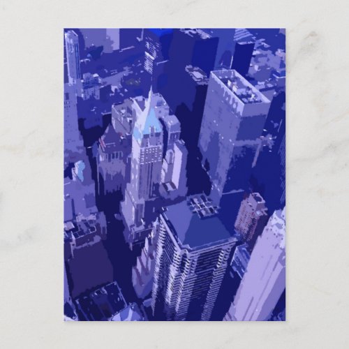 Blue New York Postcard