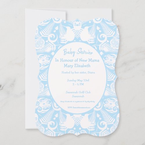 Blue New Zealand Tribal Design Baby Shower _ Boy Invitation