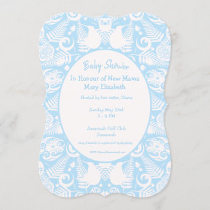 Blue New Zealand Tribal Design Baby Shower - Boy Invitation
