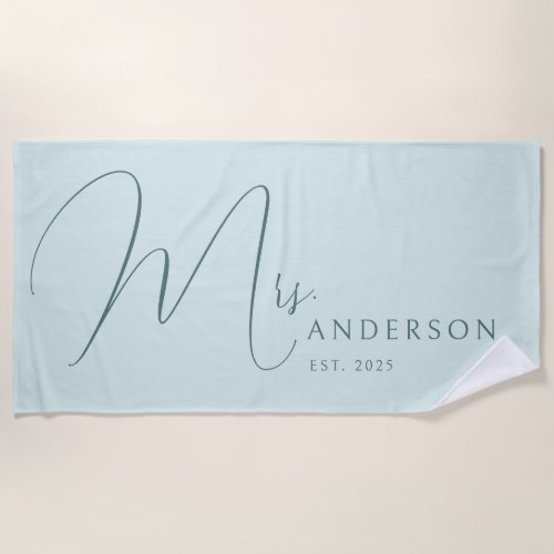 Blue Newlyweds Name Personalized Honeymoon