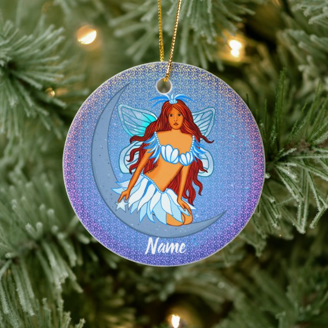 Blue Night Moon Fairy ornament (Tree)