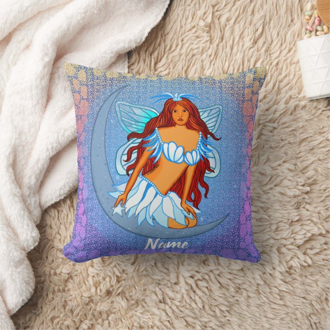 Blue Night Moon fairy pillow (Blanket)