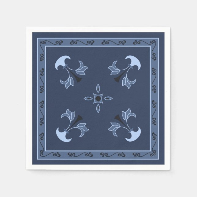 Blue Night Paper Napkins (Front)