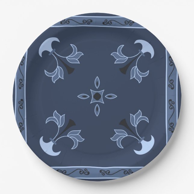 Blue Night Paper Plates (Front)