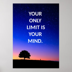 Blue Night Sky Motivational Quote Poster