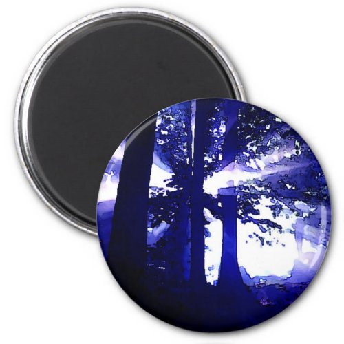 Blue Night Trees Magnet