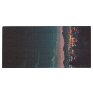 Blue Night USB Wooden Flash Drive