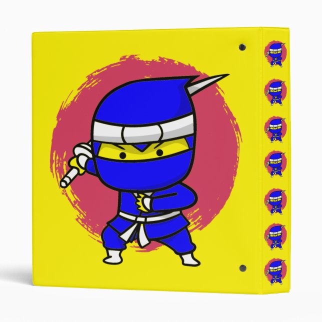 Blue ninja !!! 3 ring binder (Back/Spine)