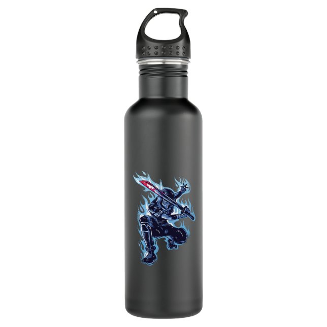Blue Ninja Stainless Steel Water Bottle (Front)