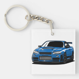Blue Nissan R34 Skyline Keychain