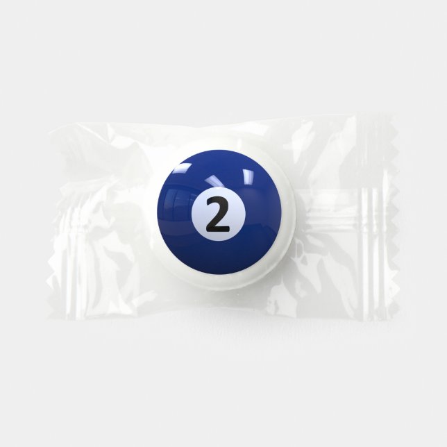 Blue No. 2 Billiard Pool Ball Life Saver® Mints (Front)