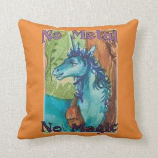 Blue - No Metal No Magic - Throw Pillow
