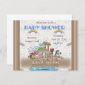 Blue Noah's Ark Baby Shower Invitation (Front/Back)