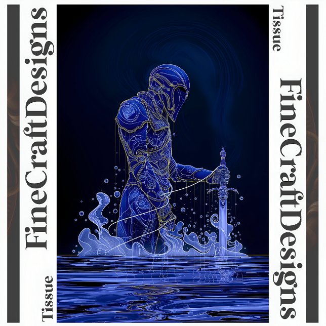  Blue Noble Knight With Sword Decoupage Right 150 Tissue Paper (Creator Uploaded)