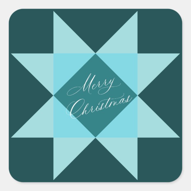 Blue Nordic Star Christmas  Square Sticker (Front)
