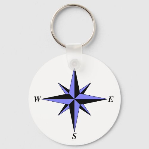 Blue North Arrow Keychain