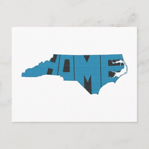 Blue North Carolina Home State Word Art Postcard