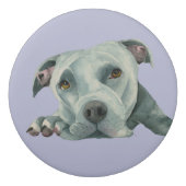 Blue Nose Pit Bull Dog Watercolor Painting Eraser (Back)