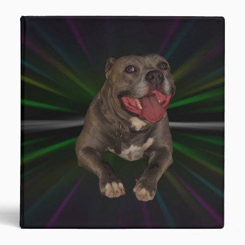 Blue Nose Pitbull Green Abstract Binder