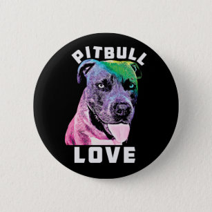 Blue Nose Pitbull Love Pop Art Style Cool Pit Button