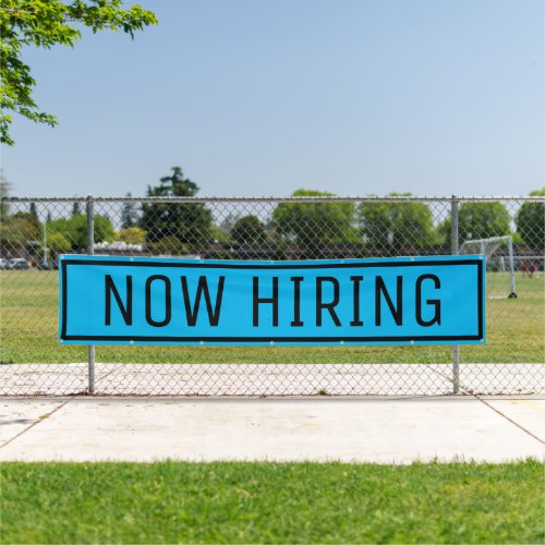 Blue Now Hiring Sign Banner