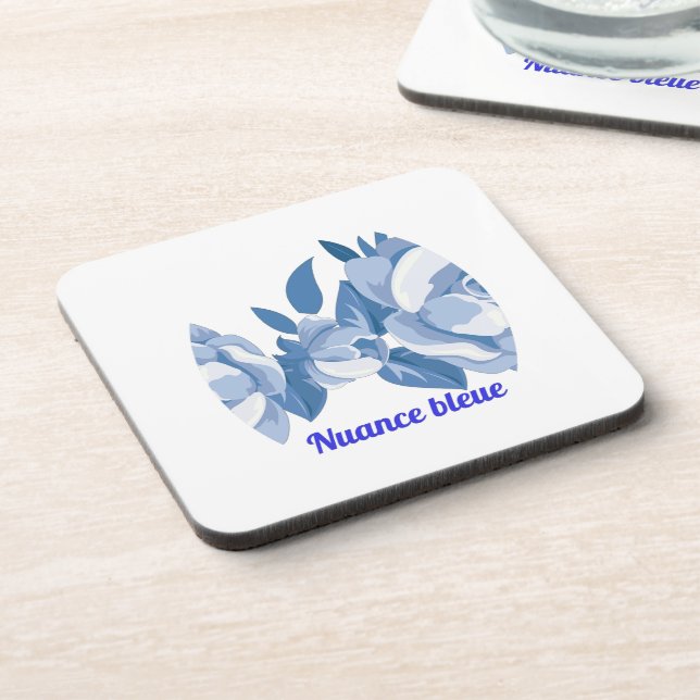 Blue nuance beverage coaster (Left Side)