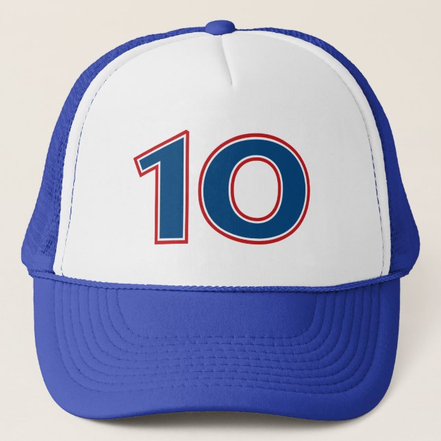Blue Number 10 Trucker Hat (Front)