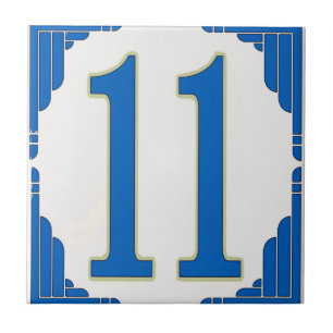 Blue Number 11 for house numbers Tile