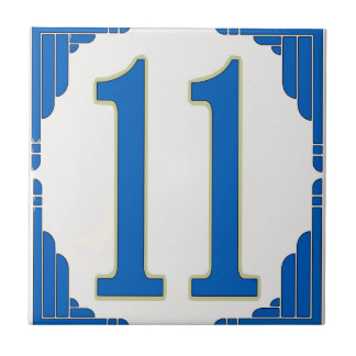 Blue Number 11 for house numbers Tile