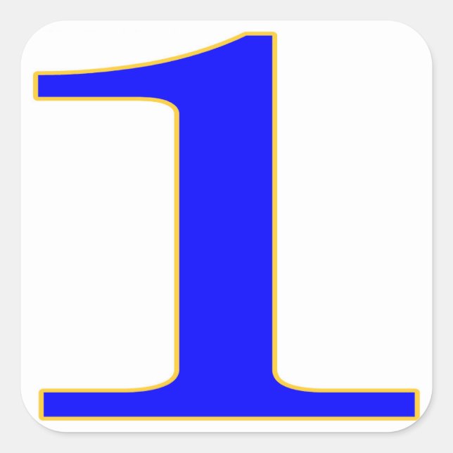 Blue Number 1 tile  Sticker (Front)