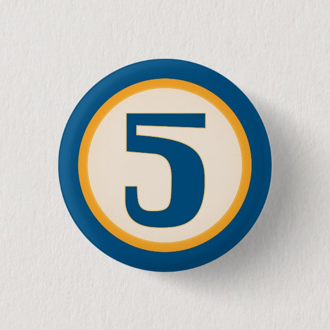 Blue Number 5 Button (Front)