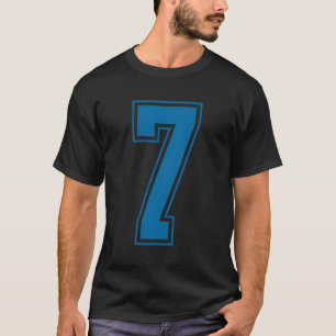 Blue Number 7 Team Junior Sports Numbered Uniform T-Shirt