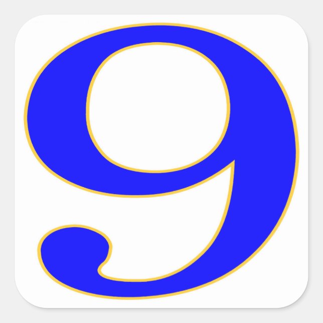 Blue Number 9 tile  Sticker (Front)
