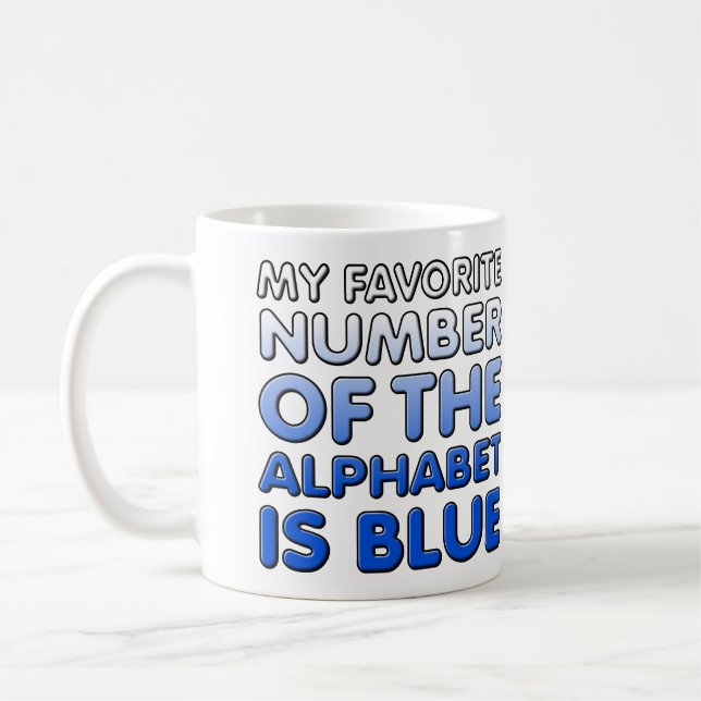 Blue Number Of The Alphabet Funny Mug (Left)