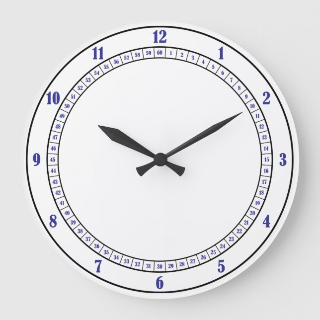 blue numbers clock dial (Front)