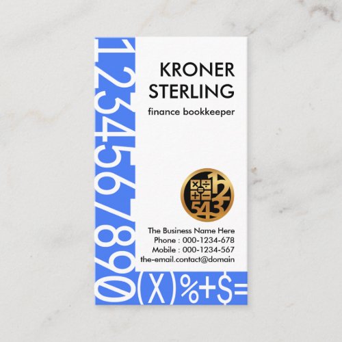 Blue Numbers Frame Financial Accounts Business Card
