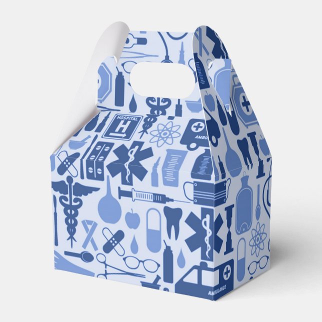 Blue Nurse Appreciation Medical School Graduation Favor Boxes (Front Side)