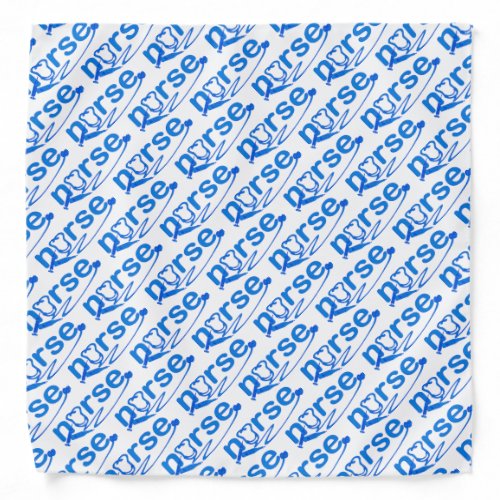 Blue Nurse Appreciation Nursing Symbols Bandana