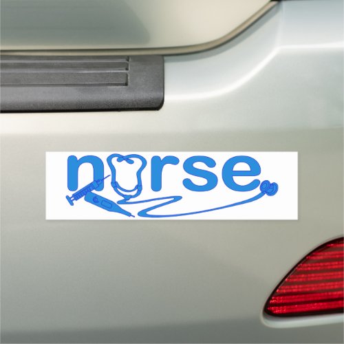 Blue Nurse Appreciation Nursing Symbols Car Magnet